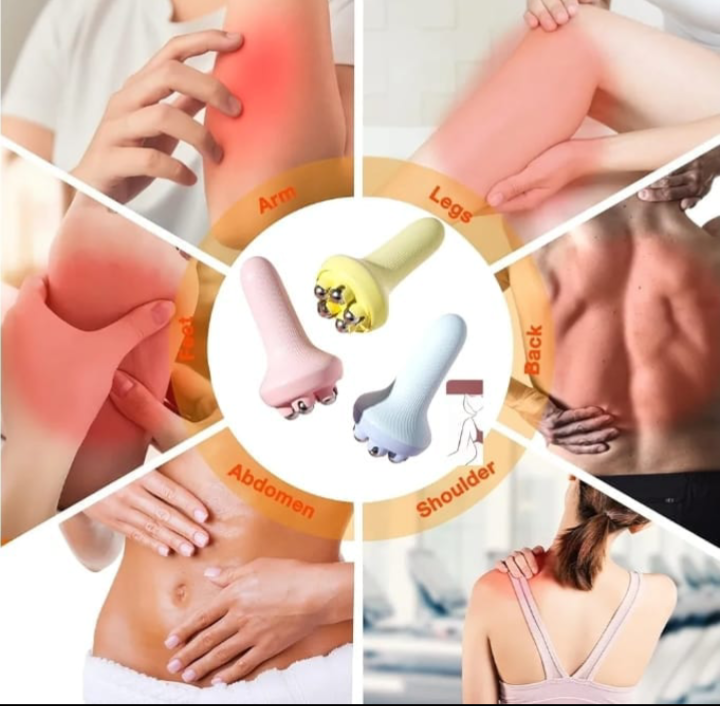 360 Roller Manual Hand Massager Handheld Massage Ball Full Body Pain Relief Neck Back Shoulder Leg And Foot (Random Color)